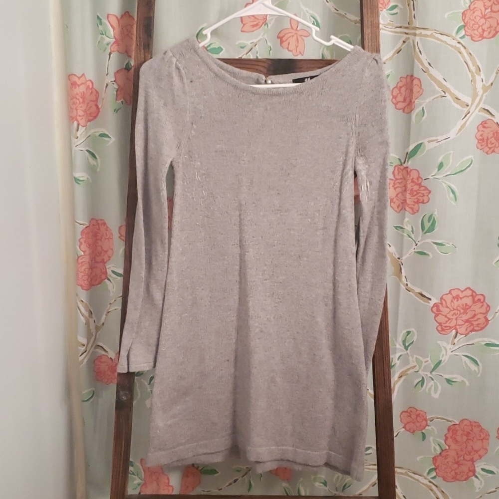 Gray sweater dress
